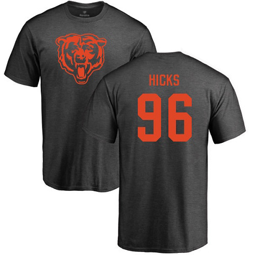 Chicago Bears Men Ash Akiem Hicks One Color NFL Football #96 T Shirt